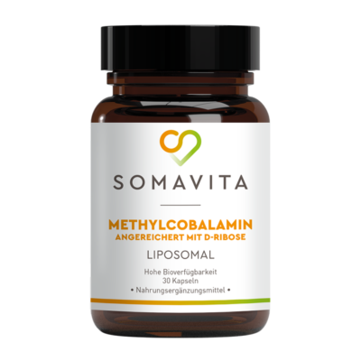SomaVita Methylcobalamin Vitamin B12 mit D-Ribose Liposomal 30 Kapseln - Vegan Nahrungsergänzungsmittel