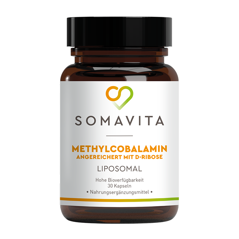 SomaVita Methylcobalamin Vitamin B12 mit D-Ribose Liposomal 30 Kapseln - Vegan Nahrungsergänzungsmittel