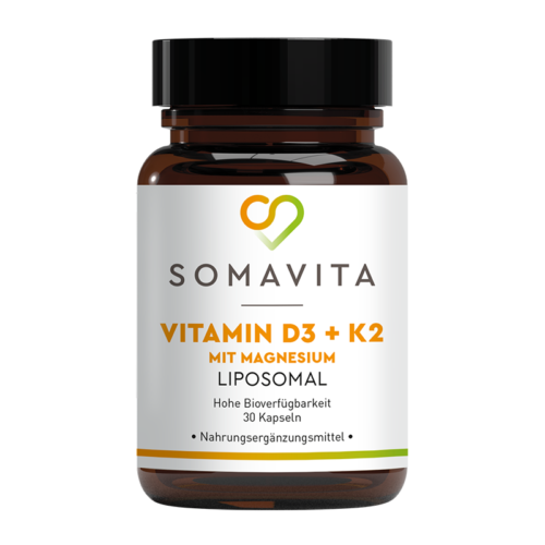 SomaVita Liposomales Vitamin D3 K2 mit Magnesium 30 Kapseln - Vegan Nahrungsergänzungsmittel