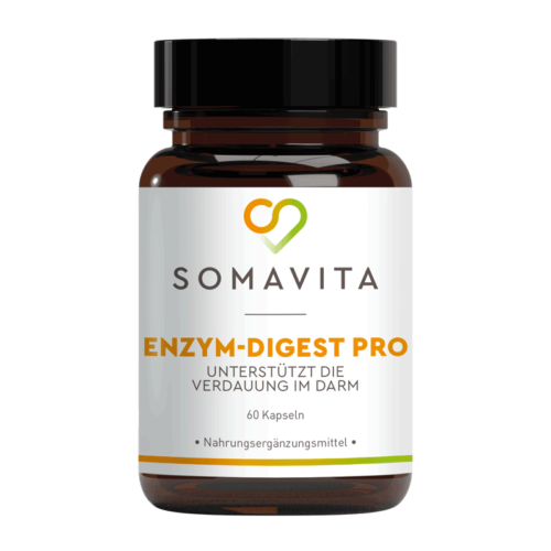 SomaVita Enzym Digest Pro Vielseitig einsetzbares Enzymprodukt met 14 seltene Enzyme 60 Kapseln - Vegan Nahrungsergänzungsmittel