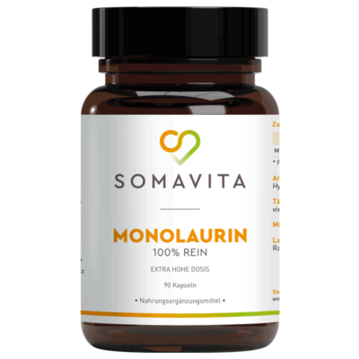 SomaVita Monolaurin aus Kokosöl mit Knoblauch mit Allicin, Zink und Grapefruitkernextrakt 90 Kapseln - Vegan Nahrungsergänzungsmittel