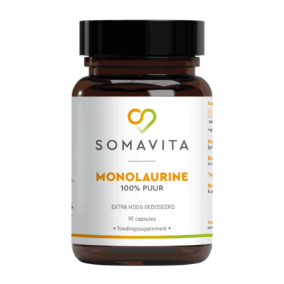 SomaVita Monolaurine uit kokosolie 100% puur met knoflookextract, zink en grapefruitzaad extract 90 capsules Vegan Voedingssupplement