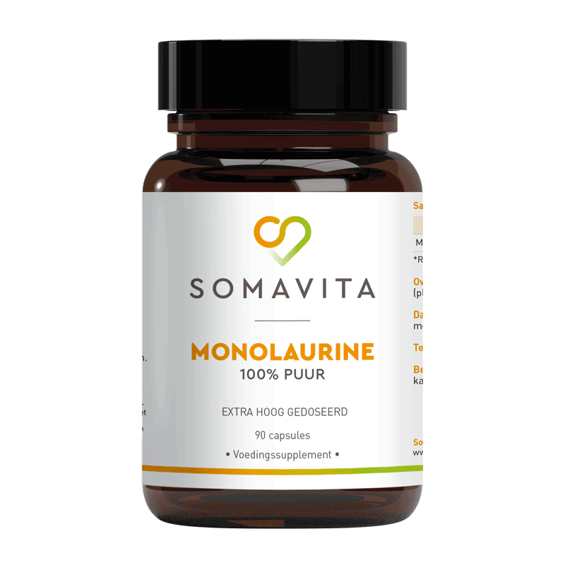 SomaVita Monolaurine uit kokosolie 100% puur met knoflookextract, zink en grapefruitzaad extract 90 capsules Vegan Voedingssupplement