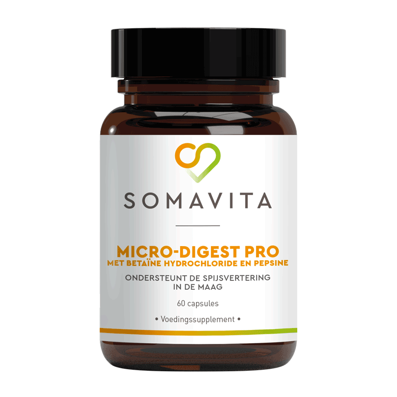 SomaVita Micro-Digest Pro met betaine hydrochloride en pepsine 60 capsules Voedingssupplement